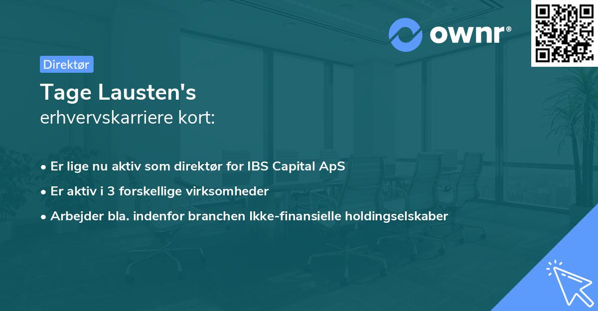 Tage Lausten's erhvervskarriere kort