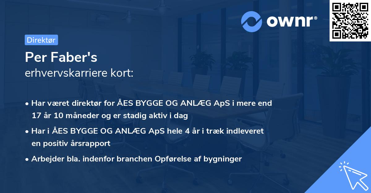 Per Faber's erhvervskarriere kort
