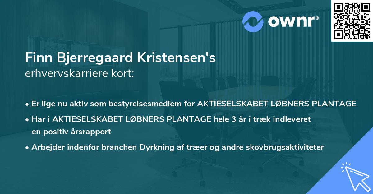 Finn Bjerregaard Kristensen's erhvervskarriere kort