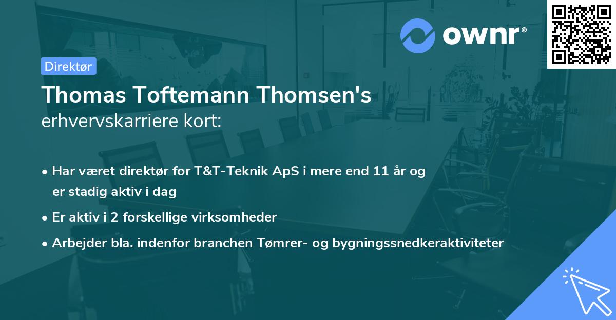 Thomas Toftemann Thomsen's erhvervskarriere kort