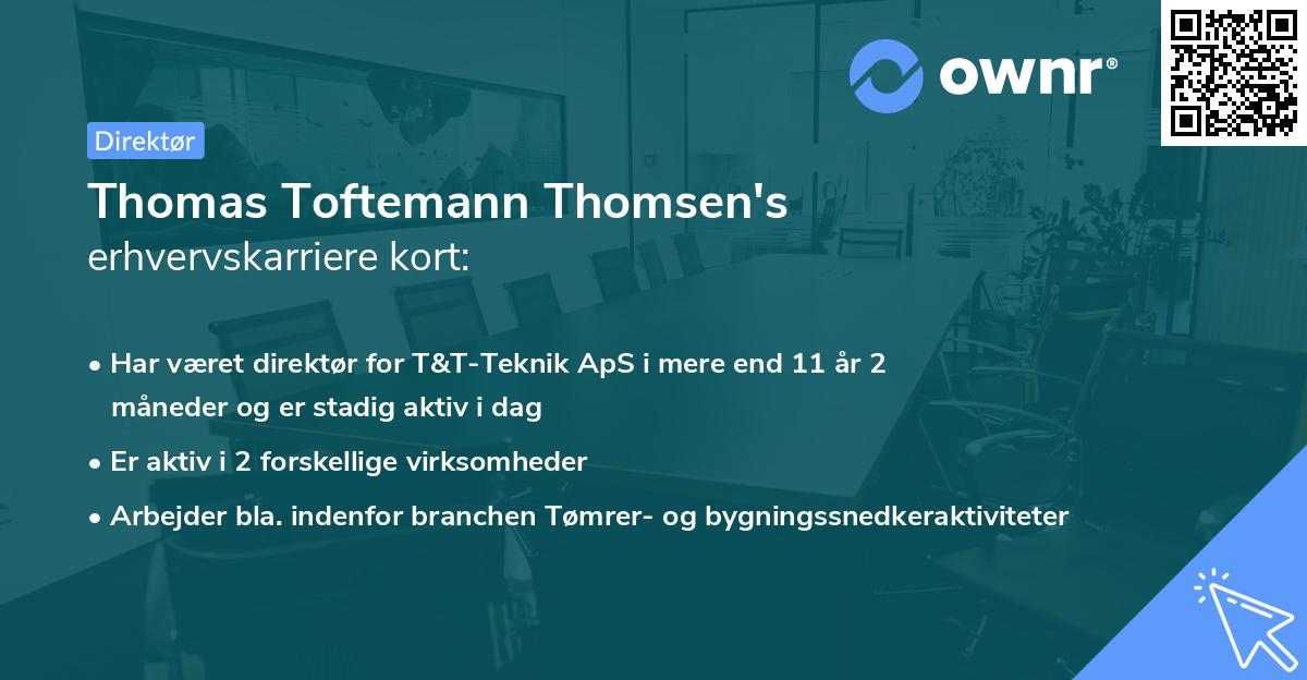 Thomas Toftemann Thomsen's erhvervskarriere kort