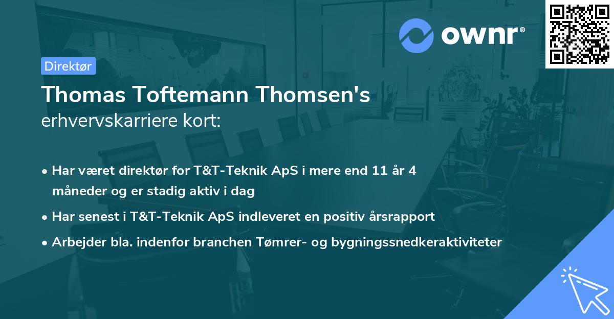 Thomas Toftemann Thomsen's erhvervskarriere kort