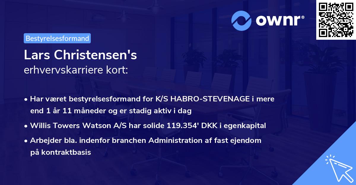 Lars Christensen's erhvervskarriere kort