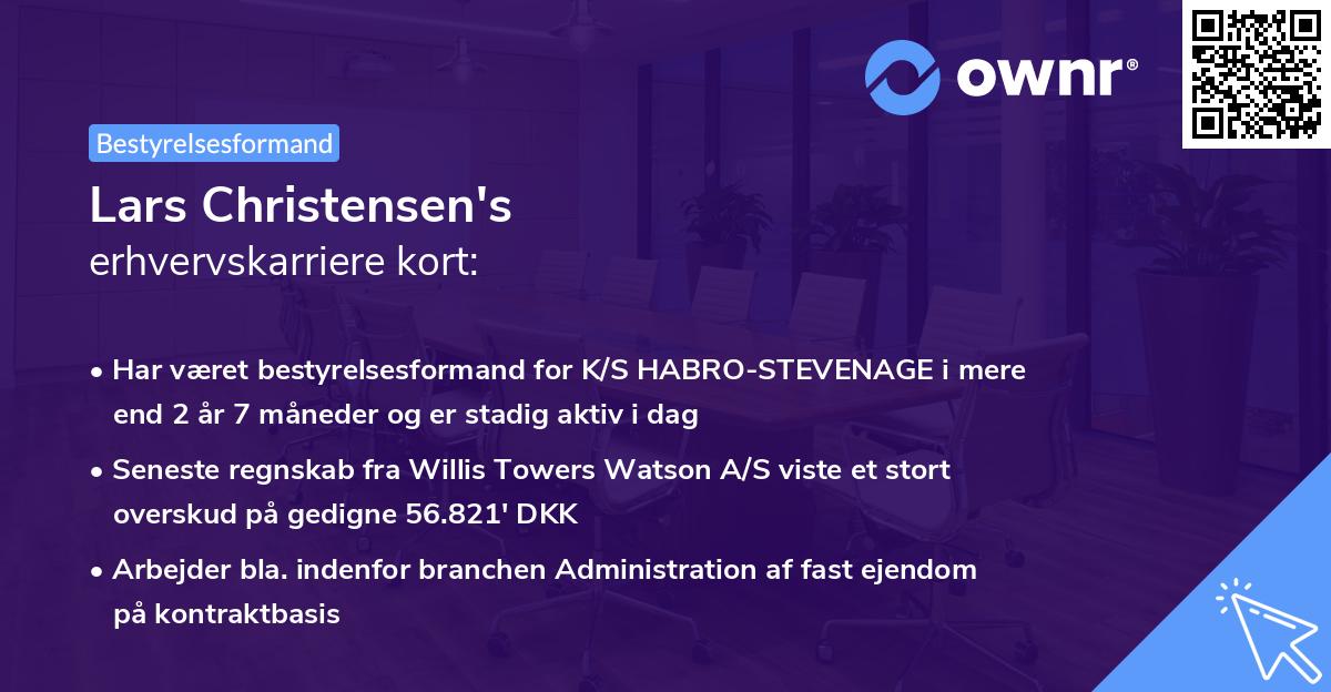 Lars Christensen's erhvervskarriere kort