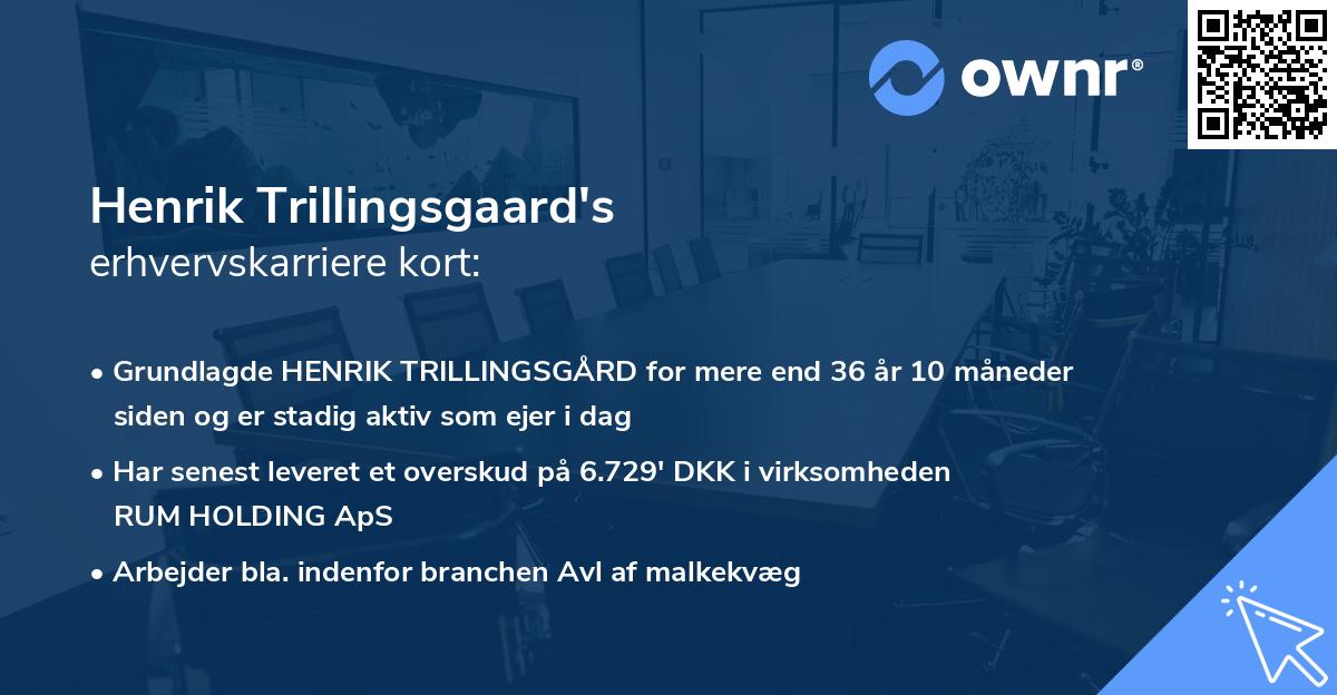 Henrik Trillingsgaard's erhvervskarriere kort