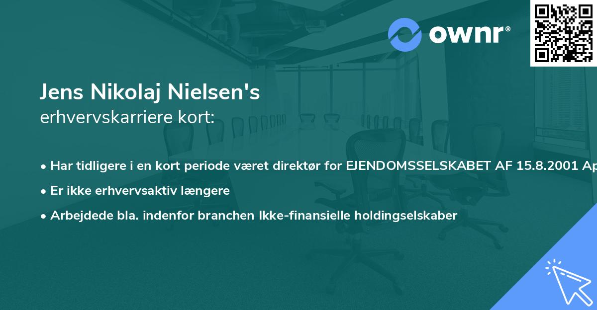 Jens Nikolaj Nielsen's erhvervskarriere kort