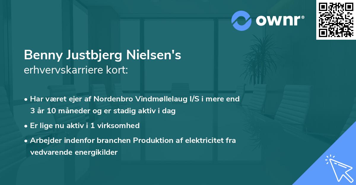 Benny Justbjerg Nielsen's erhvervskarriere kort