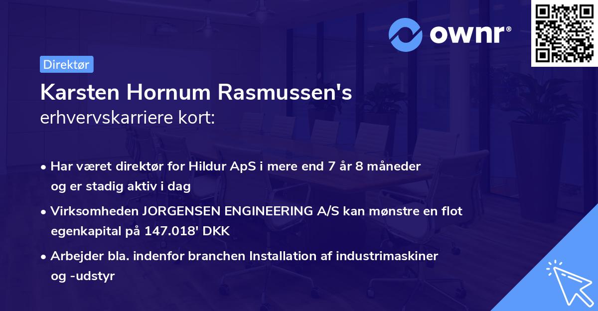 Karsten Hornum Rasmussen's erhvervskarriere kort