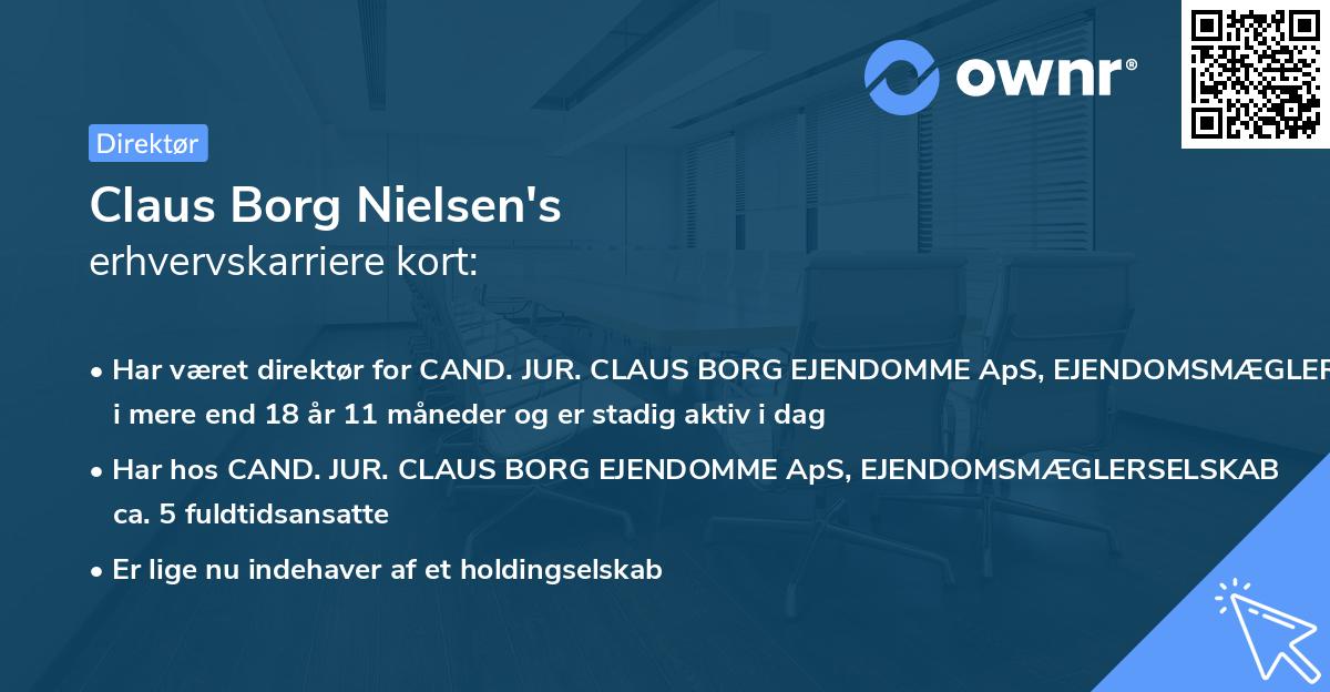 Claus Borg Nielsen's erhvervskarriere kort