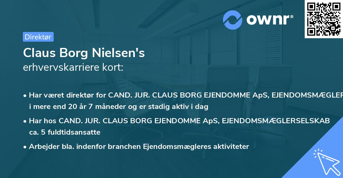 Claus Borg Nielsen's erhvervskarriere kort