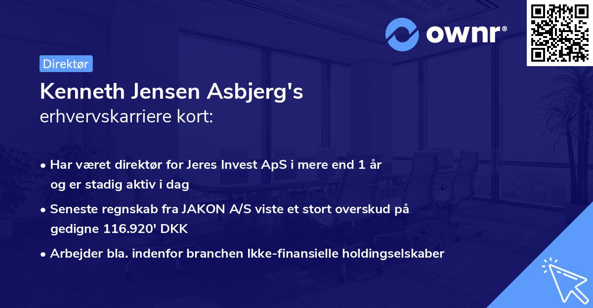 Kenneth Jensen Asbjerg's erhvervskarriere kort