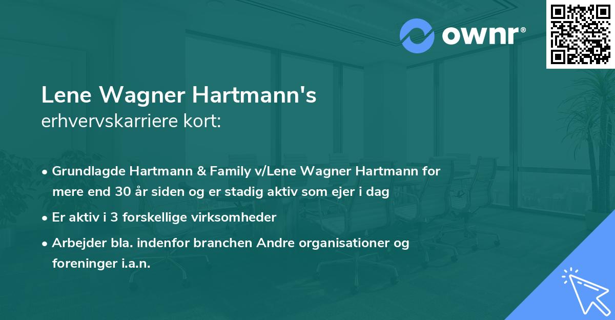 Lene Wagner Hartmann's erhvervskarriere kort