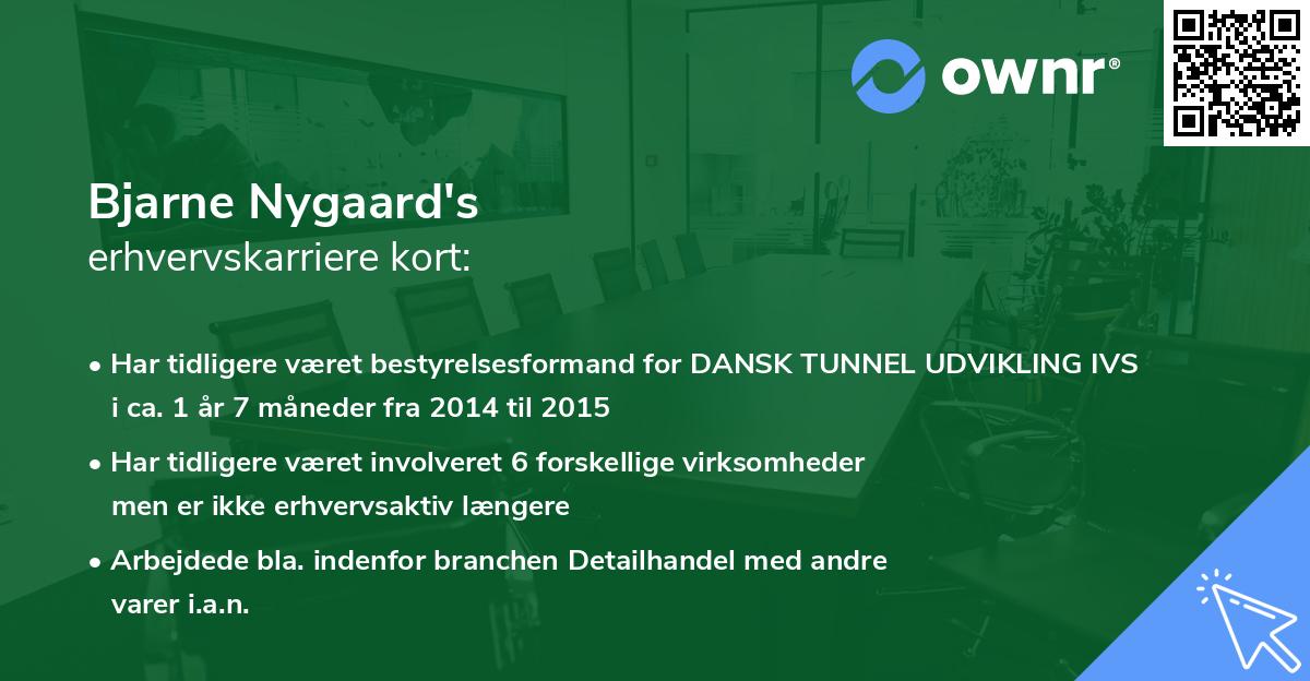 Bjarne Nygaard's erhvervskarriere kort