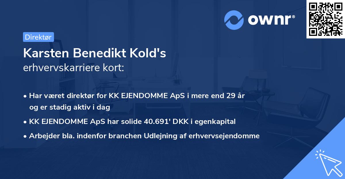 Karsten Benedikt Kold's erhvervskarriere kort