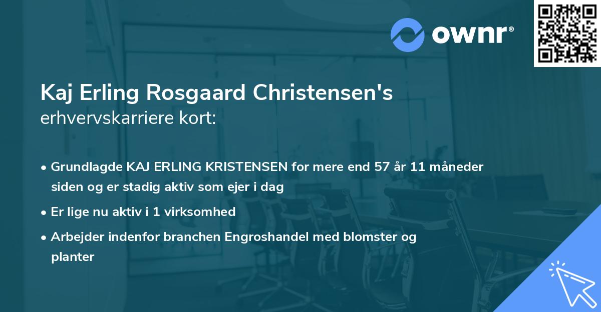 Kaj Erling Rosgaard Christensen's erhvervskarriere kort