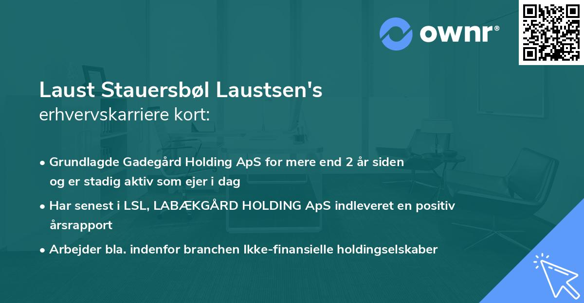 Laust Stauersbøl Laustsen's erhvervskarriere kort