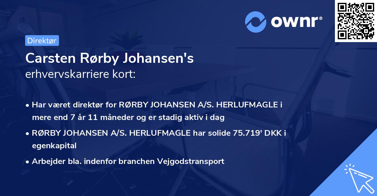 Carsten Rørby Johansen's erhvervskarriere kort