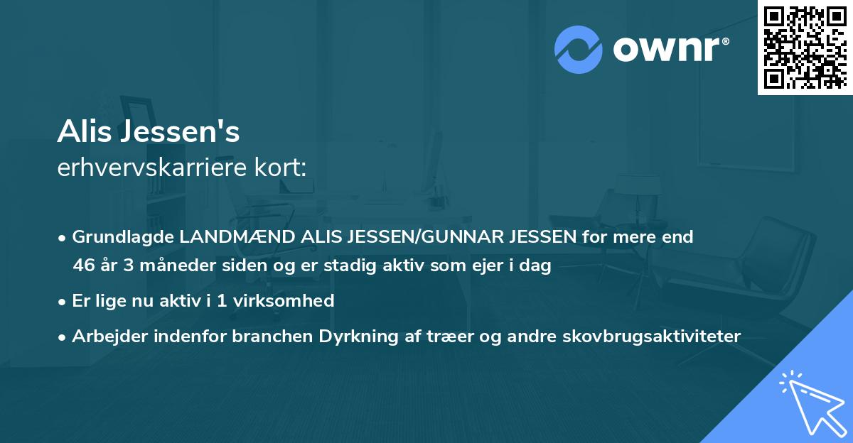 Alis Jessen's erhvervskarriere kort