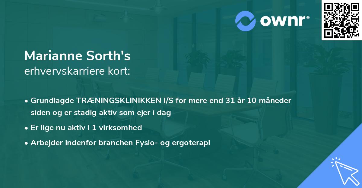 Marianne Sorth's erhvervskarriere kort