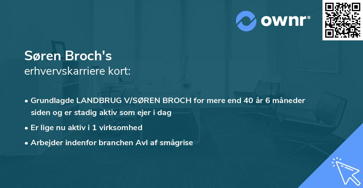Søren Broch's erhvervskarriere kort