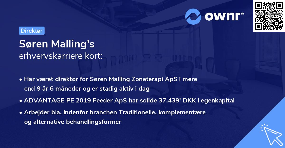 Søren Malling's erhvervskarriere kort