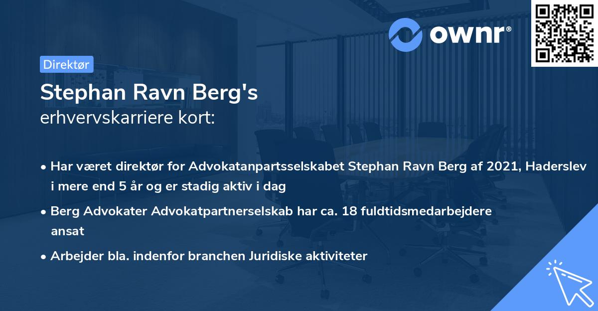 Stephan Ravn Berg's erhvervskarriere kort