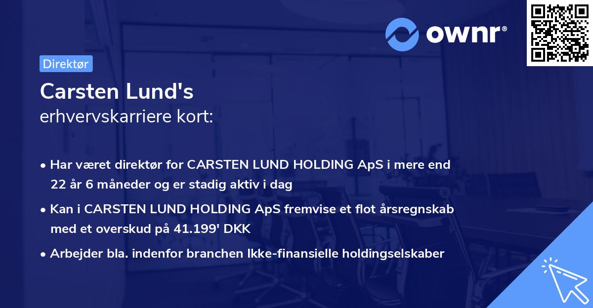 Carsten Lund's erhvervskarriere kort