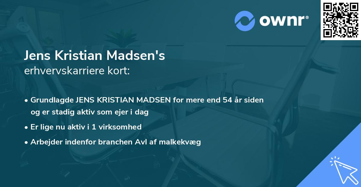 Jens Kristian Madsen's erhvervskarriere kort