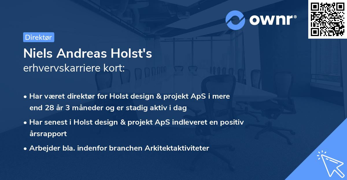 Niels Andreas Holst's erhvervskarriere kort