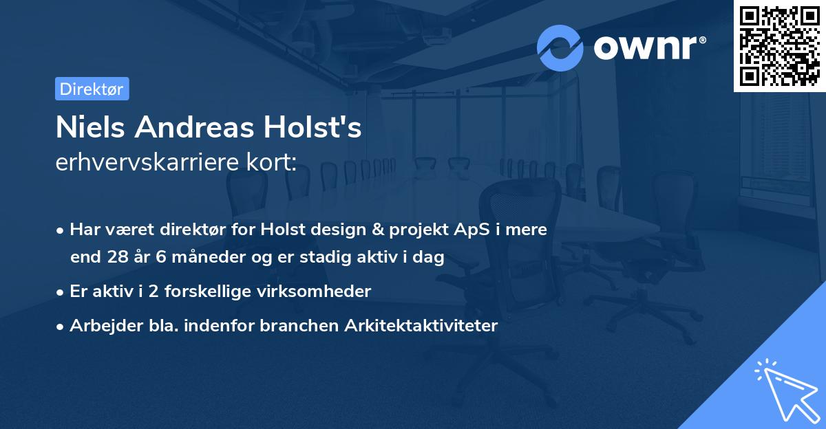 Niels Andreas Holst's erhvervskarriere kort