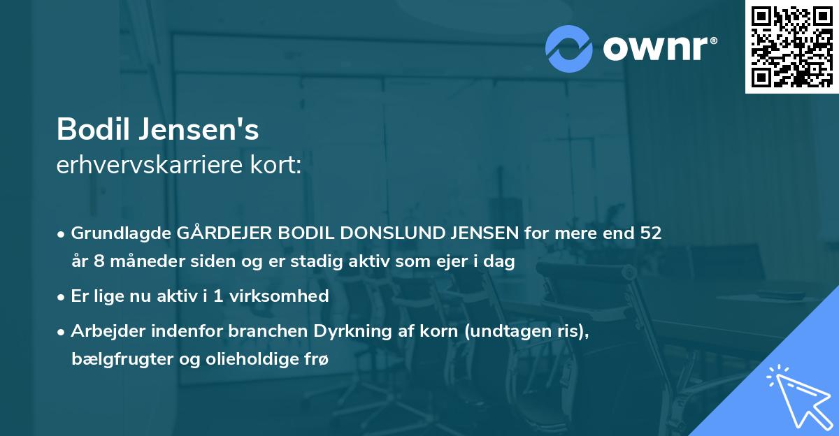 Bodil Jensen's erhvervskarriere kort