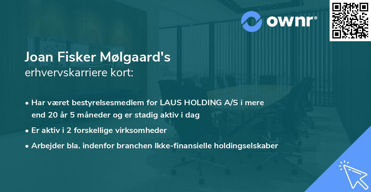 Joan Fisker Mølgaard's erhvervskarriere kort