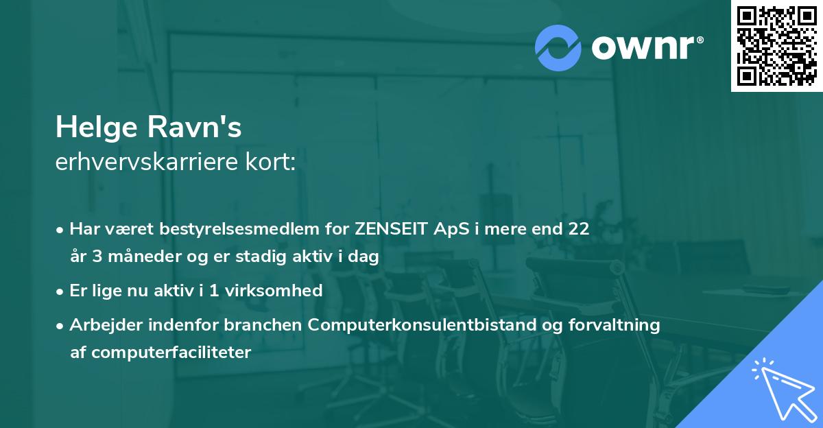 Helge Ravn's erhvervskarriere kort