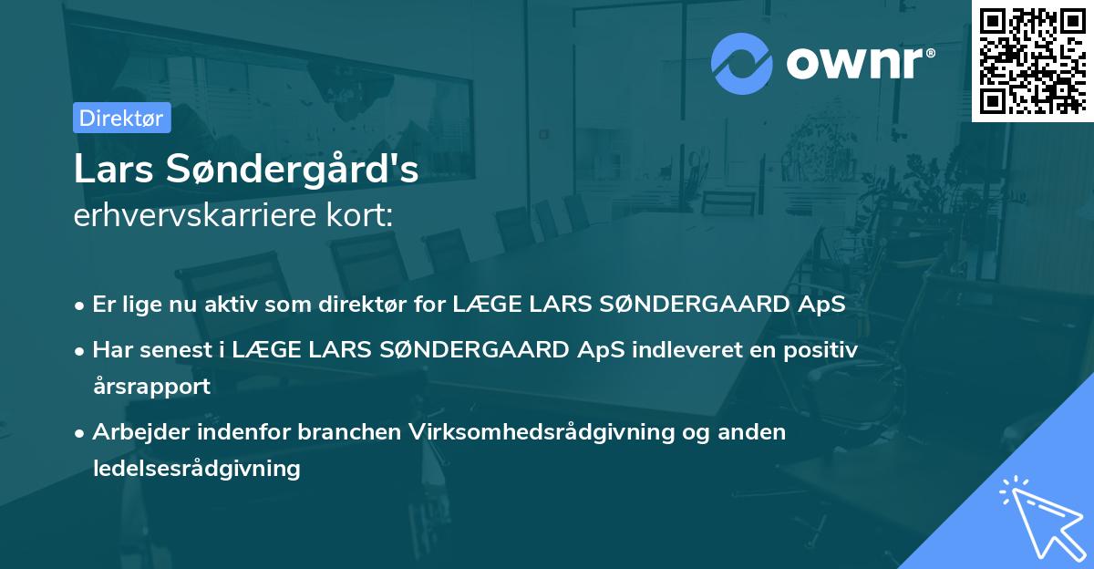 Lars Søndergård's erhvervskarriere kort