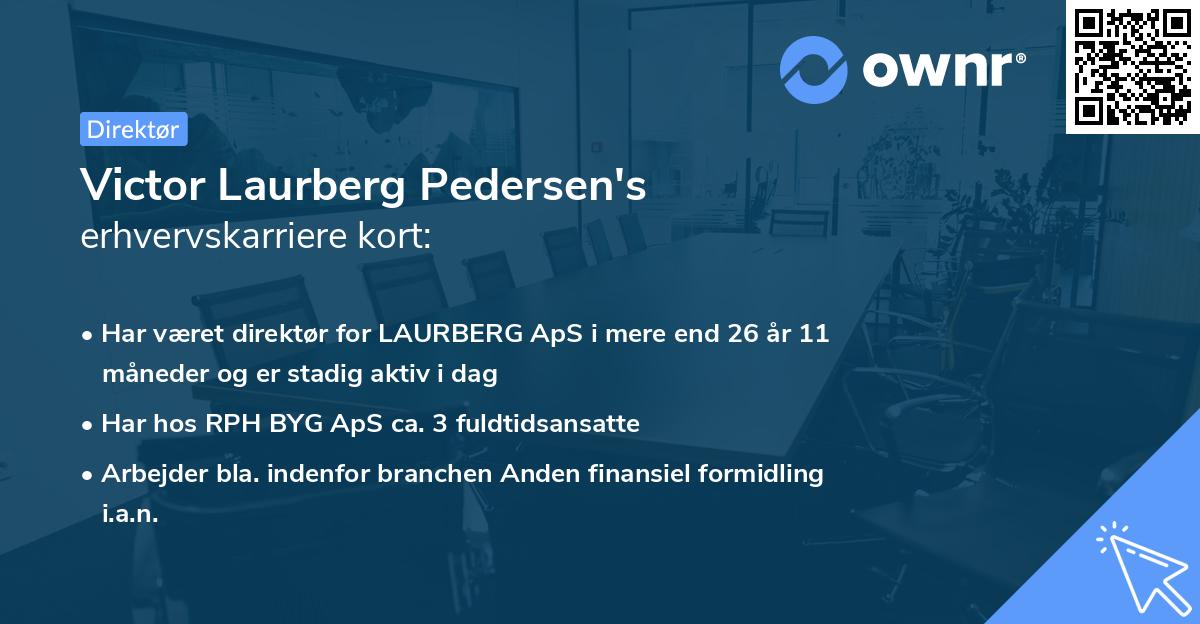 Victor Laurberg Pedersen's erhvervskarriere kort