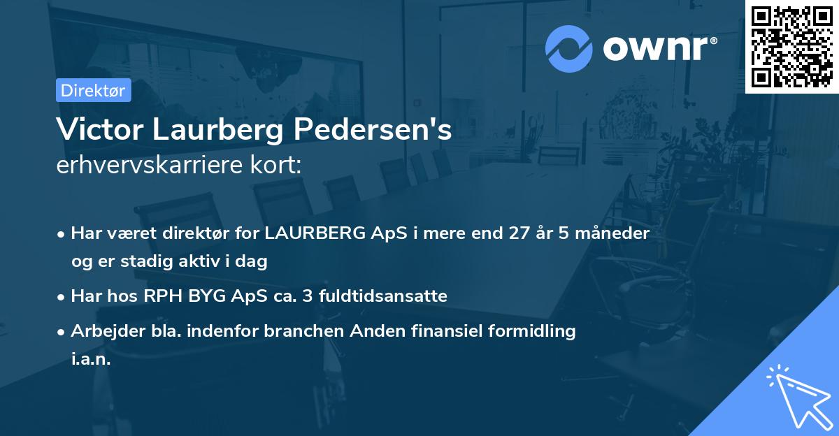 Victor Laurberg Pedersen's erhvervskarriere kort