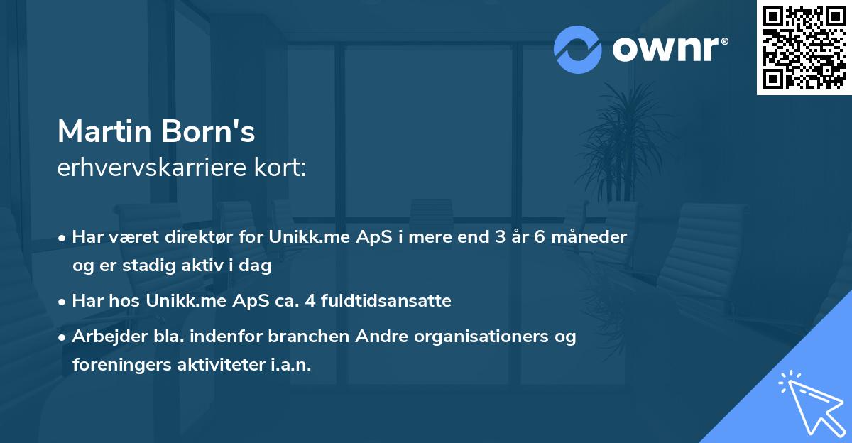 Martin Born's erhvervskarriere kort