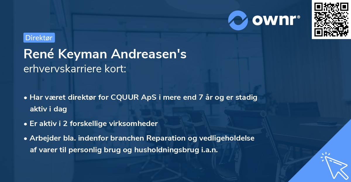 René Keyman Andreasen's erhvervskarriere kort