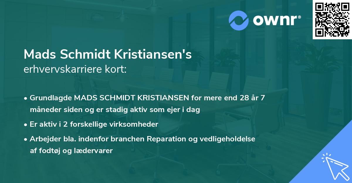Mads Schmidt Kristiansen's erhvervskarriere kort
