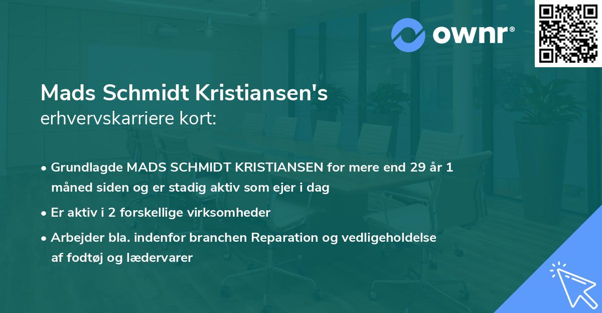 Mads Schmidt Kristiansen's erhvervskarriere kort