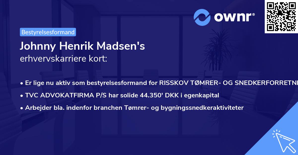 Johnny Henrik Madsen's erhvervskarriere kort