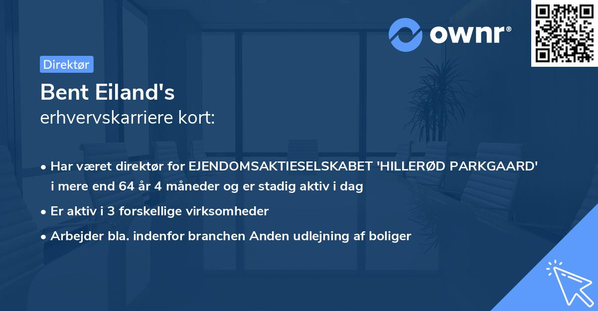 Bent Eiland's erhvervskarriere kort