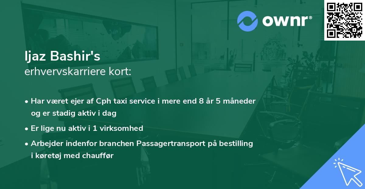 Ijaz Bashir's erhvervskarriere kort