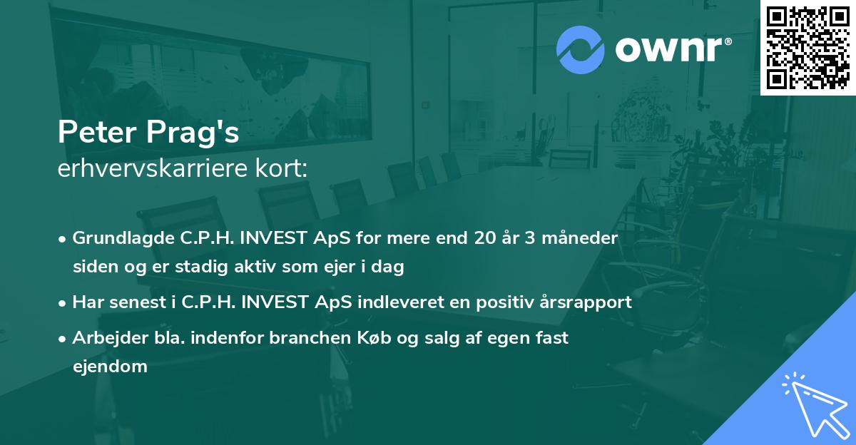 Peter Prag's erhvervskarriere kort