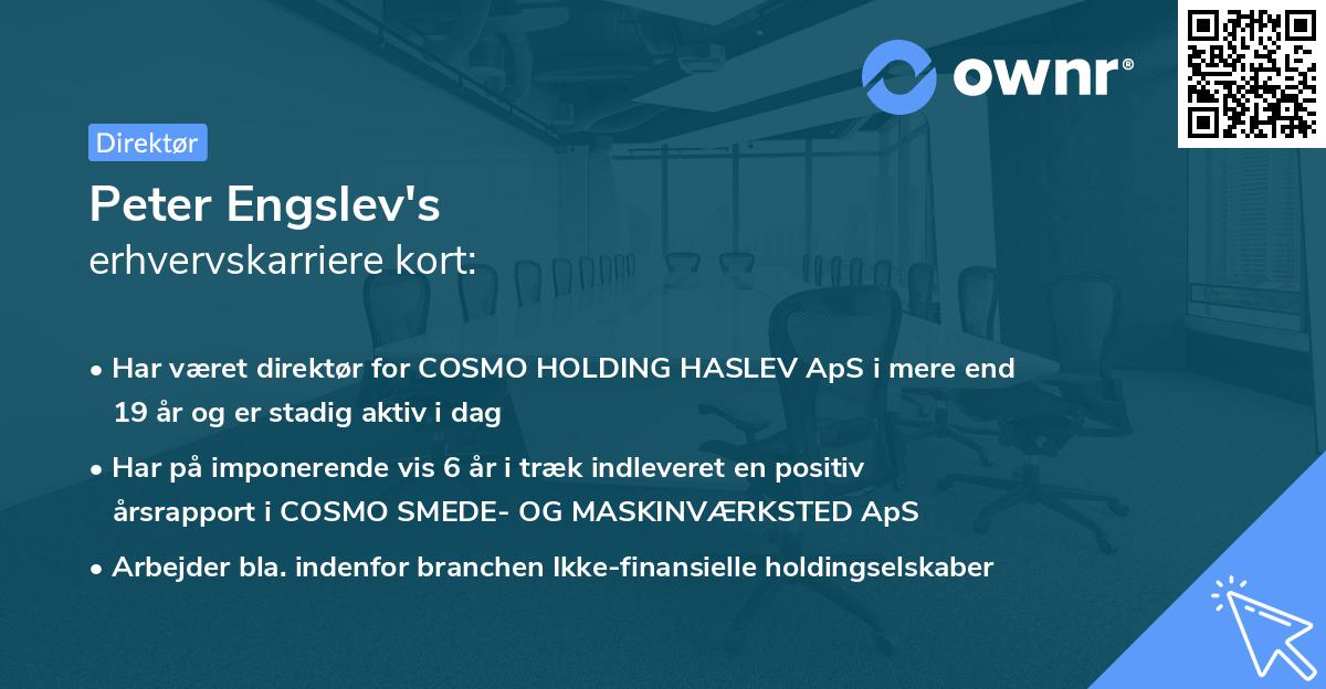 Peter Engslev's erhvervskarriere kort