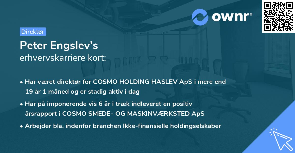 Peter Engslev's erhvervskarriere kort