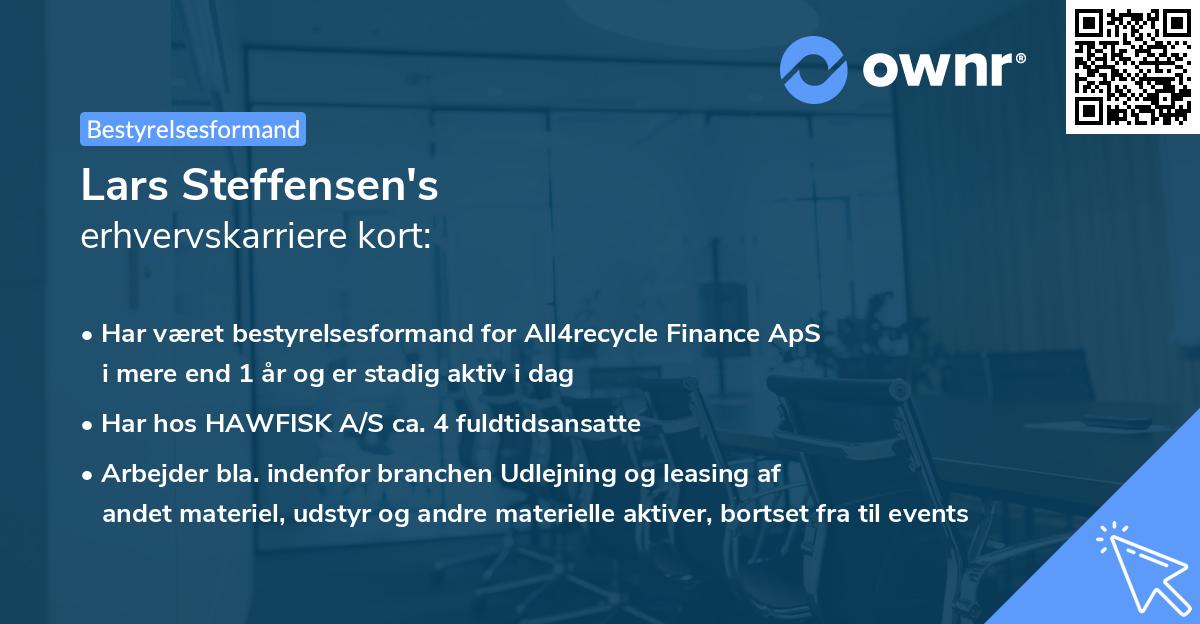 Lars Steffensen's erhvervskarriere kort