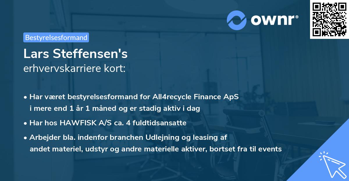 Lars Steffensen's erhvervskarriere kort