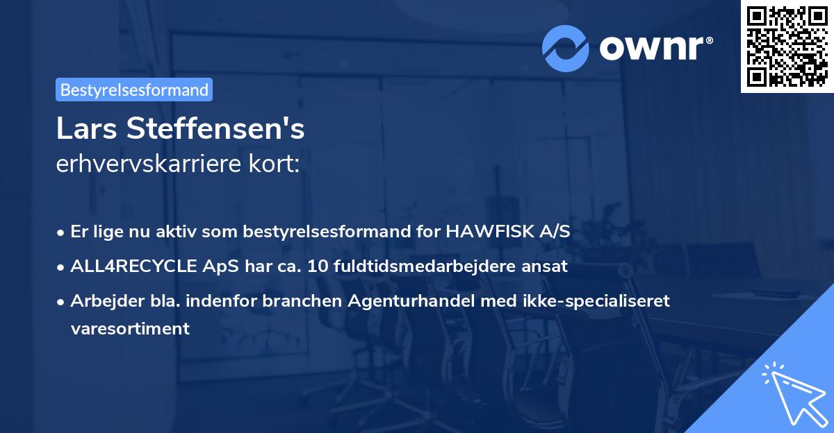 Lars Steffensen's erhvervskarriere kort