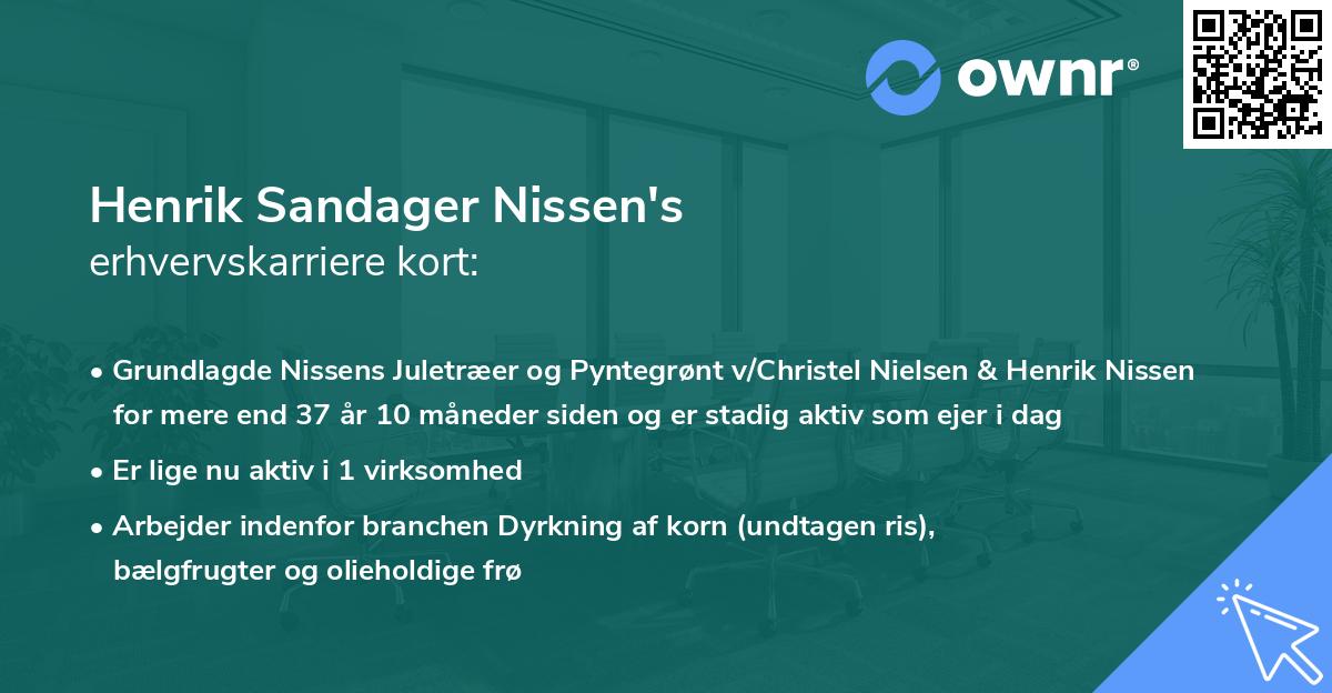 Henrik Sandager Nissen's erhvervskarriere kort